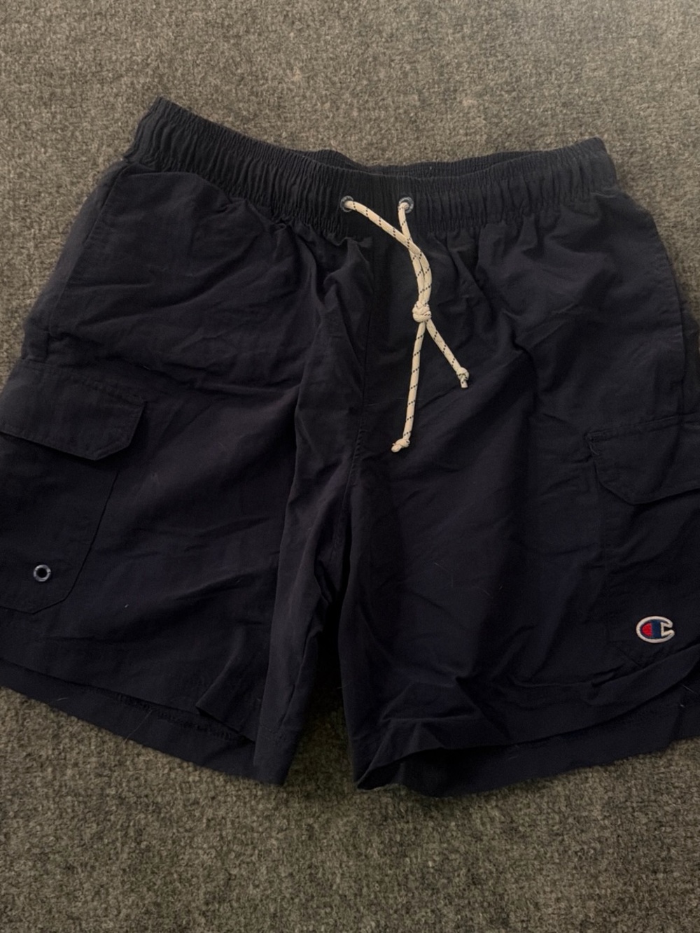 Champion Men's Dark Navy Cargo Swim Shorts with Drawstring